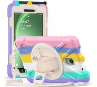 Fonrest Funda resistente para Samsung Galaxy Tab Active5 5G de 8 pulgadas (SM-X300/X306B 2024)/Active 3 T570/T575 con soporte giratorio de 360°, funda resistente a prueba de golpes con correa de