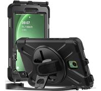 FONREST Funda resistente para Samsung Galaxy Tab Active5 5G de 8 pulgadas (SM-X300/X306B 2024)/Active 3 T570/T575 con soporte giratorio de 360°, funda resistente a prueba de golpes con correa para