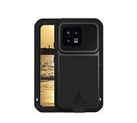 FONREST Funda Resistente para Xiaomi-Mi-13, Cuerpo Completo Armor Carcasa Protectora híbrida de Aluminio a Prueba de Golpes y Nieve Exteriores [Carga inalámbrica], con Cristal Templado (Negro)