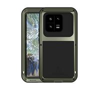 FONREST Funda Resistente para Xiaomi-Mi-13-Pro, Love Mei Armor Carcasa Protectora híbrida de Aluminio a Prueba de Golpes y Nieve [Carga inalámbrica], SIN Protector de Pantalla (Verde Militar)