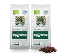 FONSECA Café Etiopía en Grano Natural 500g 100% Arábica, Café de Origen para Cafetera Superautomática y Automática, Intensidad 6 Certificado UTZ/Rainforest (2 Paquetes de 250g)