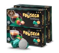 FONSECA Cápsulas Café Avellana Compatibles con Nespresso, Pack de 40 Cápsulas Nespresso de Café 100% Arábica, Suave Envolvente y Cremosa, Tueste Natural Intensidad 10 Producido en Portugal