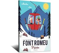 Font-Romeu Pyrénées Francia - Póster de viaje vintage en lienzo para decoración de pared, póster de pintura, póster de 20 x 30 cm