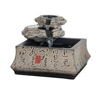 Fontaine de Table Zen Meditación Fuente automática de cascada de cerámica con flujo ajustable e interior de cascada de paisaje chino