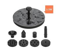 Fontaine Solaire Pompe 1.5W Pompe Eau Solaire con 6 autobuses Fontaine Flottante pour Bains d'oiseaux