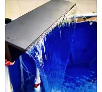 Fontana da giardino con scarico a cascata e Tubo flessibile, Fontana da giardino per Piscine interrate, Kit di scarico per cascata in Metallo, decorazione per laghetto Koi (Nero, 25 cm)