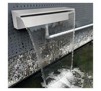 Fontana per Piscina in Acciaio INOX, cascata per Piscina, sfioratore con raccordo per Tubo, Fontana d'acqua rettangolare, 84" 72" 60" 48" 36 12 8 pollici, Apertura di troppo pieno per giardino estern