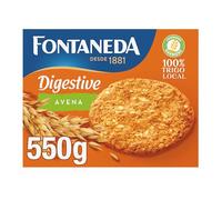 Fontaneda Galletas Digestive con Avena, Rico en Fibra, 550g | Galletas Digestive con Avena elaboradas con cereales y ricas en fibra, ideales para desayunos, meriendas y recetas caseras