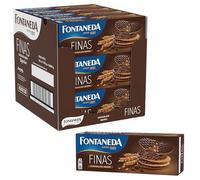 Fontaneda Galletas Digestive Finas Cubiertas de Chocolate Negro, 12 Cajas de 170 g