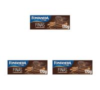 Fontaneda Galletas Digestive Finas Cubiertas de Chocolate Negro, Fuente de Fibra, 170 g (Paquete de 3)