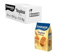 Fontaneda Yayitas Galletas con Miel, Deliciosas y Crujientes, deliciosas para Desayuno, 14 Cajas de 250 g