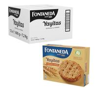Fontaneda Yayitas Galletas Doradas al Horno, 72% Cereales, 12x600g | Galletas Yayitas Doradas elaboradas con cereales y ricas en fibra, ideales para desayunos, meriendas y recetas caseras