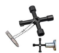 Fontanería Y Herramientas Eléctricas - Llave cruzada de 4 vías con función de acoplamiento, diseño portátil y robusto, ideal para bricolaje o uso profesional | Mantenimiento preciso de la válvula