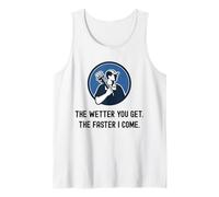 Fontanero Divertido Cuanto más húmedo te vuelves más rápido vengo. Fontanería Camiseta sin Mangas