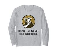 Fontanero Divertido Cuanto más húmedo te vuelves más rápido vengo. Fontanería Manga Larga
