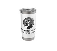 Fontanero divertido cuanto más húmedo te vuelves más rápido vengo. Fontanería Vaso térmico de acero inoxidable de doble pared