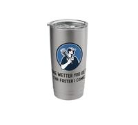 Fontanero divertido cuanto más húmedo te vuelves más rápido vengo. Fontanería Vaso térmico de acero inoxidable de doble pared