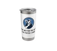 Fontanero divertido cuanto más húmedo te vuelves más rápido vengo. Fontanería Vaso térmico de acero inoxidable de doble pared