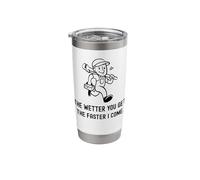 Fontanero divertido cuanto más húmedo te vuelves más rápido vengo. Fontanería Vaso térmico de acero inoxidable de doble pared
