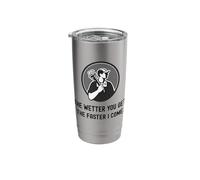 Fontanero divertido cuanto más húmedo te vuelves más rápido vengo. Fontanería Vaso térmico de acero inoxidable de doble pared