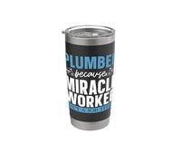 Fontanero Porque Milagro Trabajador Plomería Tubería Maestro Fontanero Vaso térmico de acero inoxidable de doble pared