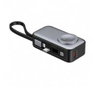 FONTASTIC 265518 Mini Power Bank 3in1 5000 mAh con 2 puertos USB-C™, negro y gris