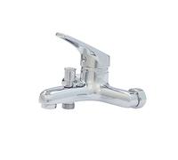 Fontastock URBEL FSKFGB003 Set Monomando para bañeras con Rosca para Flexo de Ducha, Cartucho cerámico de 40 mm, maneta de Zinc, Cuerpo de latón y Flexo de Ducha con 5 Posiciones y Soporte