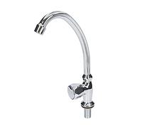 Fontastock ÚRBEL FSKFGC002 grifo para fregadero de cocina, caño alto vertical de 1 toma, giro de 360º, fabricado en zinc y latón, incluye soleta