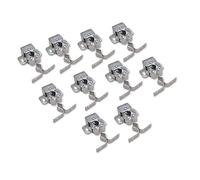 FontBrico A-1020552-P10 Cierres de puerta para muebles | Cierres de doble rodillo para puerta de mueble | Pestillo para puerta de armario | Golpete de doble rodillo | 10 piezas | Acero Zincado