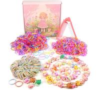Fontee 1650 Piezas Elásticas Gomas Pelo Niña, Peine & Caja Regalo para Bebés y Niñas, Cintas para Pelo de Colores Mixtos, Accesorios Infantiles