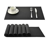 Fontic 6 Unidades 30x45cm Manteles Individuales Antideslizante de PVC Mantelitos Individuales - Antidesgaste y Lavable y Resistente Al Calor Antideslizante Fácilmente Almacenado (Café)