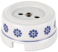 Fontini 30205612 Base de Enchufe 2P 16A Porcelana Decorada Azul
