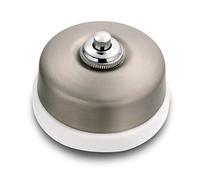 Fontini 60310592 Pulsador Boton Porcelana Blanca Carcasa, Dorado Satinado