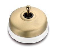 Fontini 60312592 Pulsador Porcelana Blanca Carcasa Dorado Satinado Manecilla Dorada