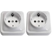Fontini Bf bf-18 - Base enchufe schuko superficie 16a blanco bolsa (Paquete de 2)