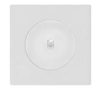 Fontini - Control de persiana enrollable blanco con mando blanco brillante DOM y placa simple blanca - Gestión fluida y diseño limpio
