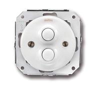 Fontini - Doble pulsador 10a 250v porcelana blanco pack