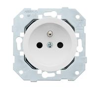 FONTINI - Enchufe 2P+T blanco brillante DOM con placa simple blanca - Elegancia y simplicidad para sus instalaciones eléctricas