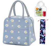 FonVan Bolsa Termica Porta Alimentos Con bolsa para cubiertos, 6L Bolsa pequeña para nevera, Bolsa del Almuerzo, Impermeable, Bolsa con Aislamiento Térmico para Trabajo, Clase, Salidas (Gris)