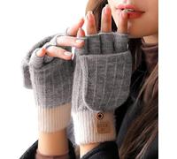 FonVan Guantes Touch Screen con Cubierta, Guantes sin Dedos Convertibles de Punto Cálidos con Tapa para Invierno Mujer, Guantes sin Dedos de Punto, Guantes Termicos para el Clima frío al Aire Libre