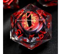 FONVGOGO Dados de rol para Dragones y Mazmorras Dados DND Nucleo Liquido Dados rol Poliedricos Resina Ojo de Dragon DND Dice Set D4 D6 D8 D10 D12 D20 D% (Rojo)