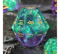 FONVGOGO DND Juego de Dados de Resina Dungeons and Dragons Dados 7 Unidades Poliédrico Dado con Caja de Regalo DND Dice Set