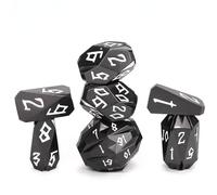 FONVGOGO Juego de piedras de doblez de metal DND con 7 piezas para mazmorras y dragones, juego de piedras de afilar de metal de poliedro DND con bolsa de almacenamiento, juego de roles piedras de