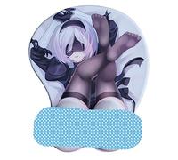 fonyell NieR Automata - Alfombrilla de ratón 3D Yorha 2B Oppai Buttock Gaming Mouse Pad Anime Girl Gift con soporte suave para reposamuñecas (versión 1)