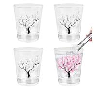 Fonyet 4 vasos de chupito de 5 cl que cambian de color cuando el frío cambia de color, de cristal transparente con fondo grueso, vasos para tequila, vodka, ouzo