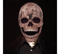 Fonyet Máscara halloween calavera realista 3D máscara de cráneo con mandíbula móvil, máscara de fantasma máscara de terror para cosplay, Halloween, fiesta, sombrero, marrón