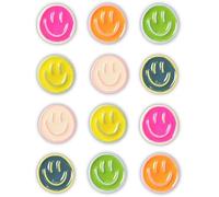 Fonyiunce 12 Piezas Imanes Nevera Smiley Coloridos - Imanes Redondos Pequeños Decorativos en Resina 3D, Imanes Potentes para Pizarra Magnética, Frigorífico, Oficina, Escuelay Cocina - Regalo Original
