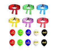 Fonyiunce 16 Piezas Diadema Ninja para Niños, Ninjas Party Favors, Accesorios para Fiesta de Ninja, Diademas Ninjas para Regalos Fiestas Karate Halloween Navidad, Accesorios para Fiesta de Ninja