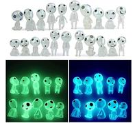 Fonyiunce 20 Elfos de Árboles Luminosos Princesa Mononoke Luminoso áRbol Elfos Figuras de árboles Brillantes de Resina y balcón para jardín para Micro Paisaje Patio al Aire Libre Patio(Azul e Verde)