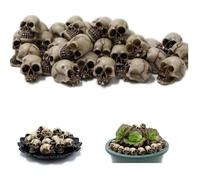 Fonyiunce 20 Piezas Mini Calaveras Decorativas, Calaveras de Resina, Halloween Mini Calavera Deco, Mini Cabezas de Calaveras para decoración de Halloween para Decoración para Halloween